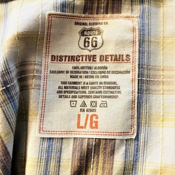 (3) Original Route 66 Men's Pearl Snap Down Casual Dress Plaid Shirts-Size Large - Picture 12 of 12